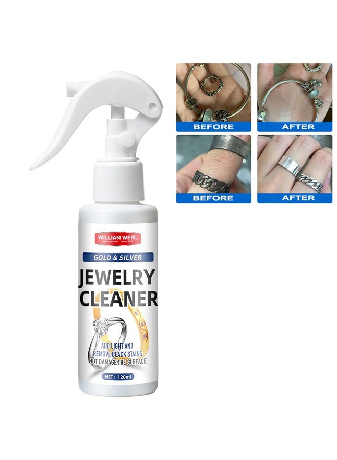 ويليام وير منظف المجوهرات، منظف صدأ الساعات والمجوهرات، بخاخ مضاد للاحتكاك والتنظيف السريع للمجوهرات، محلول سائل لتنظيف المجوهرات - 120 مل - Image 1