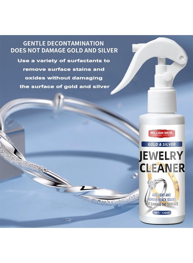 ويليام وير منظف المجوهرات، منظف صدأ الساعات والمجوهرات، بخاخ مضاد للاحتكاك والتنظيف السريع للمجوهرات، محلول سائل لتنظيف المجوهرات - 120 مل - Image 2