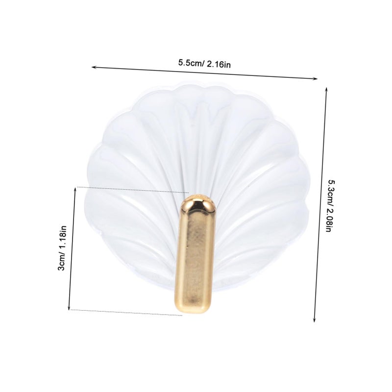 Self Adhesive Wall Hooks Transparent Gold Sea Shell Design for Keys Towels Bathroom Kitchen - Image 3