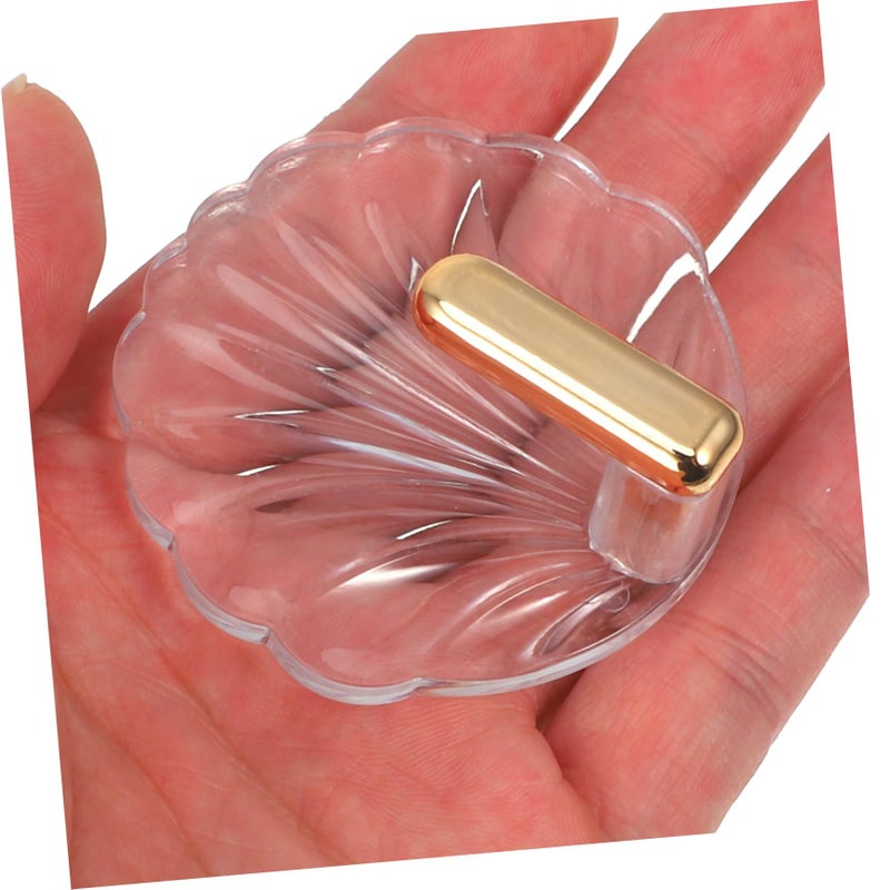Self Adhesive Wall Hooks Transparent Gold Sea Shell Design for Keys Towels Bathroom Kitchen - Image 4