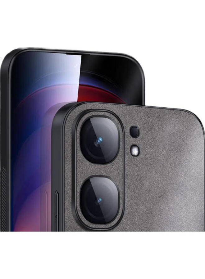 Shangsu Protective Case For Iqoo Neo 9 Pro, Anti-Drop, Full Coverage, Soft Shell, Luxury Sheepskin Pu Leather, Silicone, For Xiaomi, Grey - Image 2
