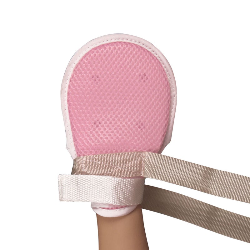 Children'S Baby Anti-Scratch Breathable Long Strap Fixed Wrist Anti-Scratch Board Binding Strap Double-Sided Mesh Gloves - Image 1