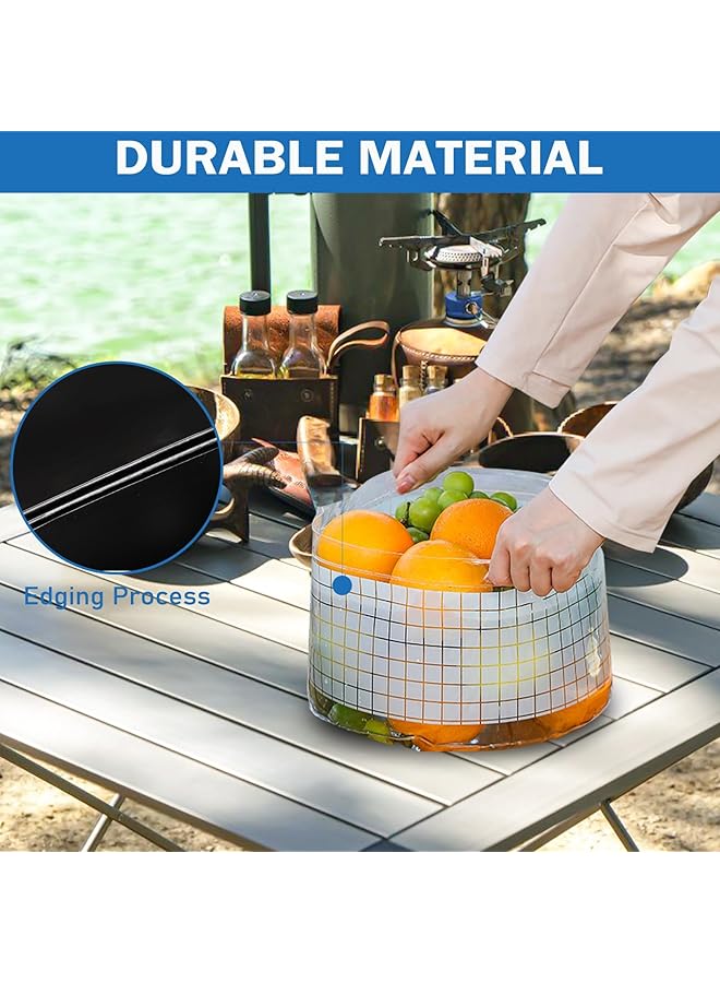 Excefore Small Collapsible Wash Basin – Lightweight & Durable Folding Sink For Camping Outdoor Activities & Travel – Grid Pattern Ideal For Washing Dishes Fruits & More - Image 3