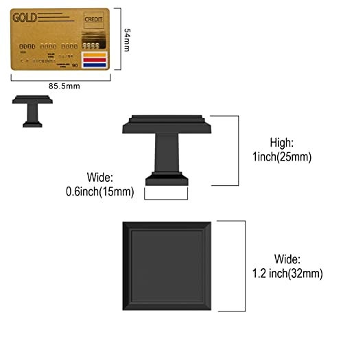 Amerdeco 10 Pack 1.3 Inch(32MM) Cabinet Knobs, Matte Black for Dresser & Bathroom Cabinets ZH0001MBK - Image 3