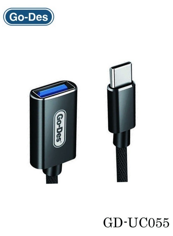 GO-DES GD-UC055 Micro OTG USB Cable, USB-C to USB Adapter for Smartphones and Tablets - Image 4