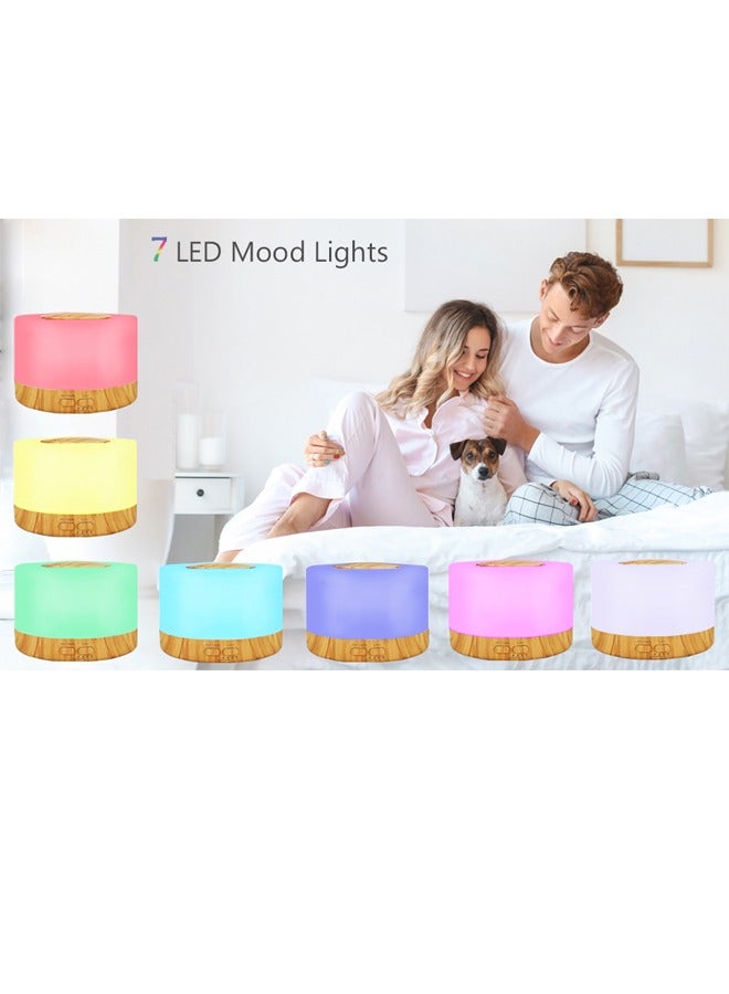 Padom Cool Mist Humidifier Diffusers for Essential Oils Large Room 500ML to 700ML Essential Oil Diffusers for Home Bedroom Ultrasonic Aroma Diffusers with 7 Colors breathe Lights