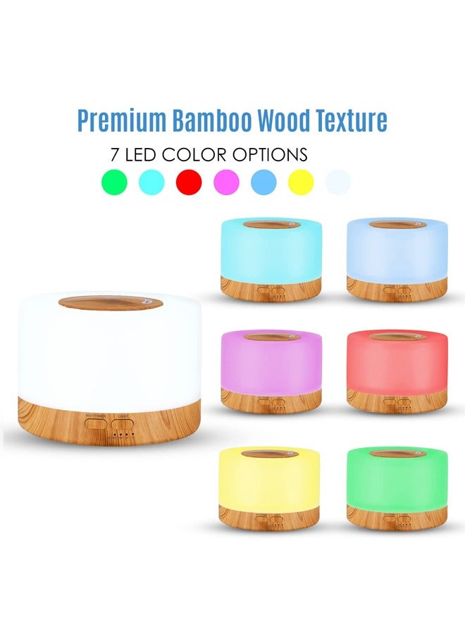Padom Cool Mist Humidifier Diffusers for Essential Oils Large Room 500ML to 700ML Essential Oil Diffusers for Home Bedroom Ultrasonic Aroma Diffusers with 7 Colors breathe Lights