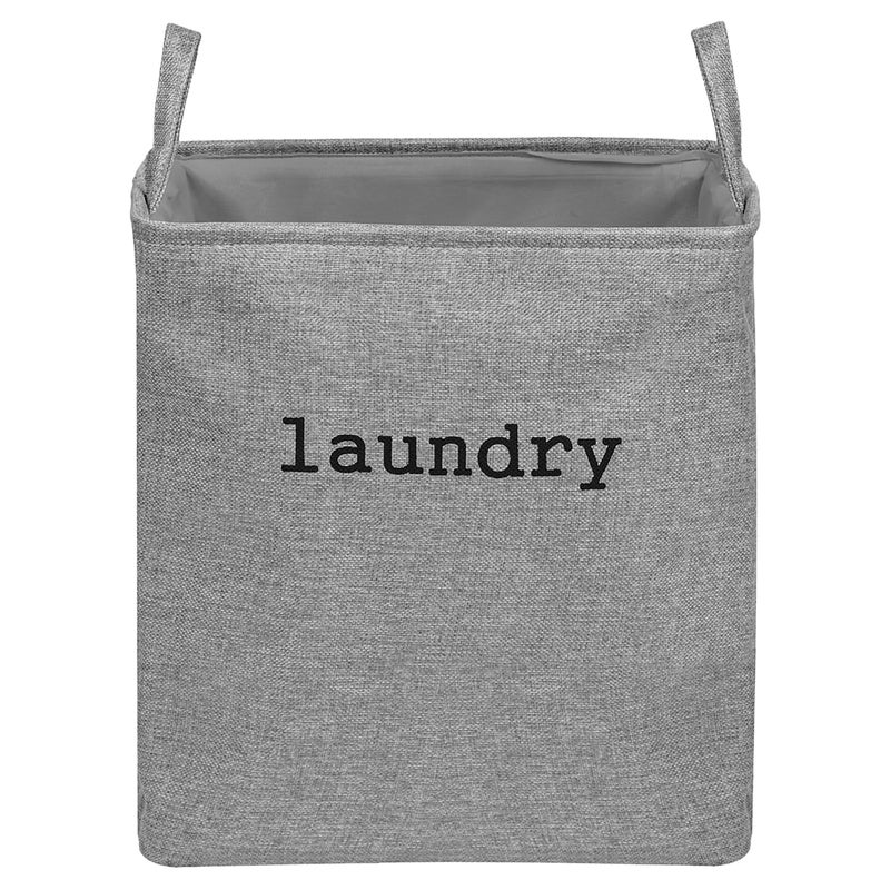 Kuber Industries Laundry Basket | Square Foldable Laundry Basket | Jute Storage Bag with Handles | Clothes Basket for Home | 40 LTR | Gray - Image 1