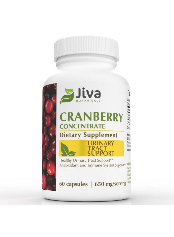Jiva Botanicals Cranberry Pills for Women 650 mg - Concentrated Cranberry Supplement Powder Extract - High Potency - Cranberry Capsules for Normal Urinary Tract Health and Normal Kidney Support - Image 1