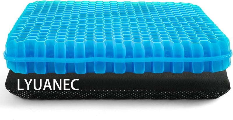 LYUANEC Gel Seat Cushion for Long Sitting - Extra Thick Pressure Relief Cushion for Office Chair and Wheelchair - Image 1