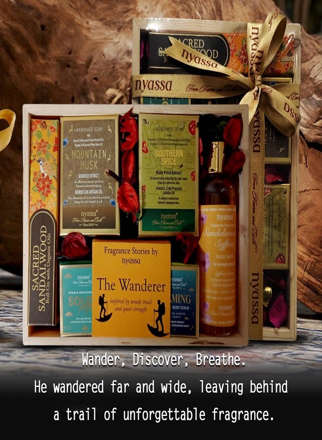 Nyassa The fragrance stories by nyassa: THE Wanderer Gift set | Natural Bath and Body Care Set | Handmade Soap | Roll On | Solid Perfume | Face and Body Scrub | Face Wash - Image 3