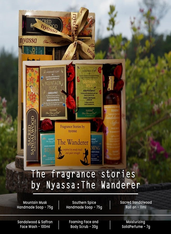 Nyassa The fragrance stories by nyassa: THE Wanderer Gift set | Natural Bath and Body Care Set | Handmade Soap | Roll On | Solid Perfume | Face and Body Scrub | Face Wash - Image 2