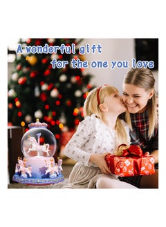 SYOSI Snow Globe Carousel Music Box with Color Changing LED Lights Plays 6 Songs Like Castle in The Sky Rotating 5 Horses Musical Birthday Gift for Kids Girls Women  - Image 3
