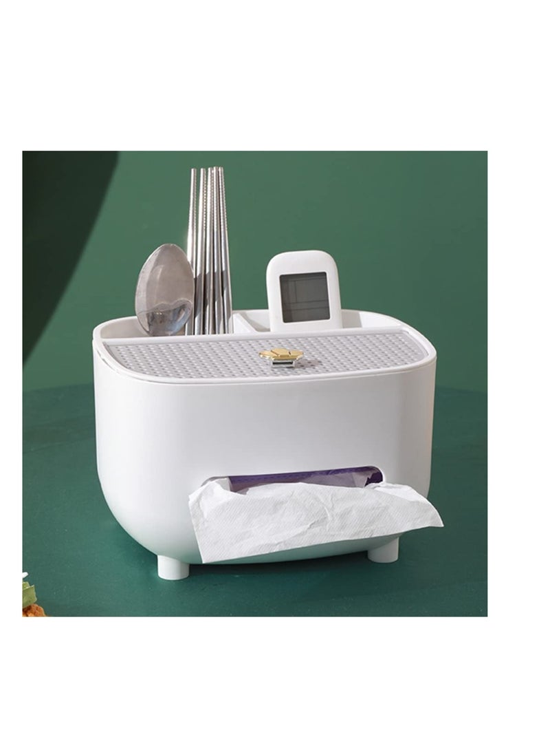 KASTWAVE حامل علبة المناديل، غطاء علبة المناديل، ملحقات لكونتر الحمام، حامل ورق الوجه الحديث، منظم تخزين للمنزل، المكاتب، الحمام - Image 2