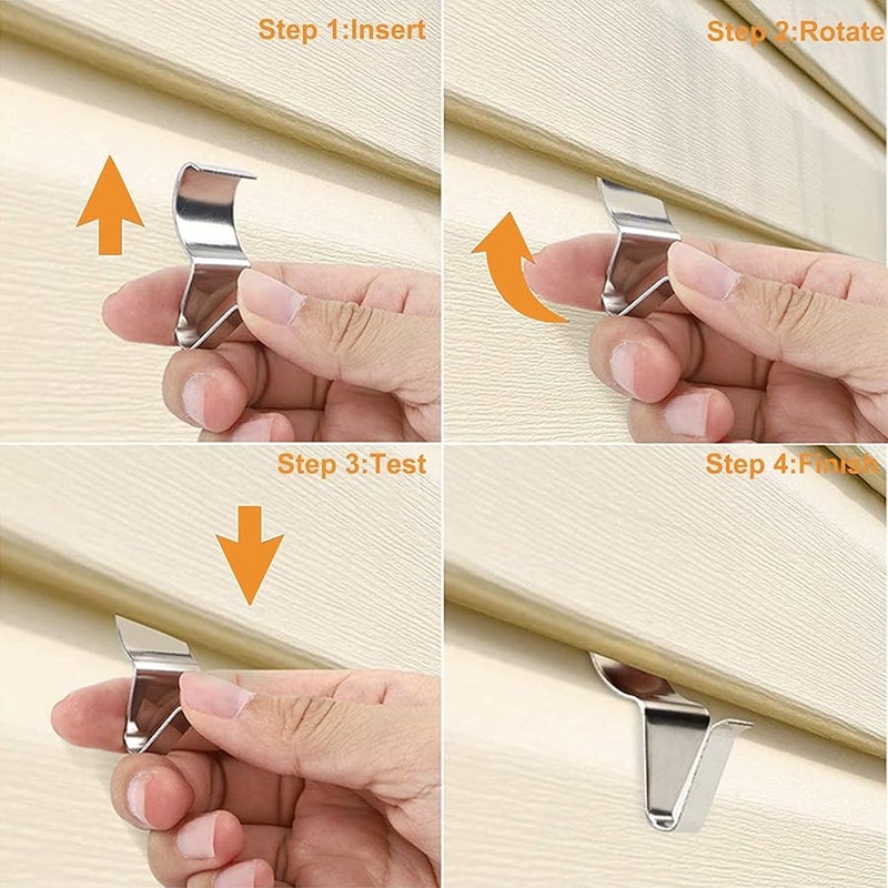 MOROBOR 30pcs Stainless Steel Vinyl Siding Hooks Heavy Duty No Hole Hangers - Image 5