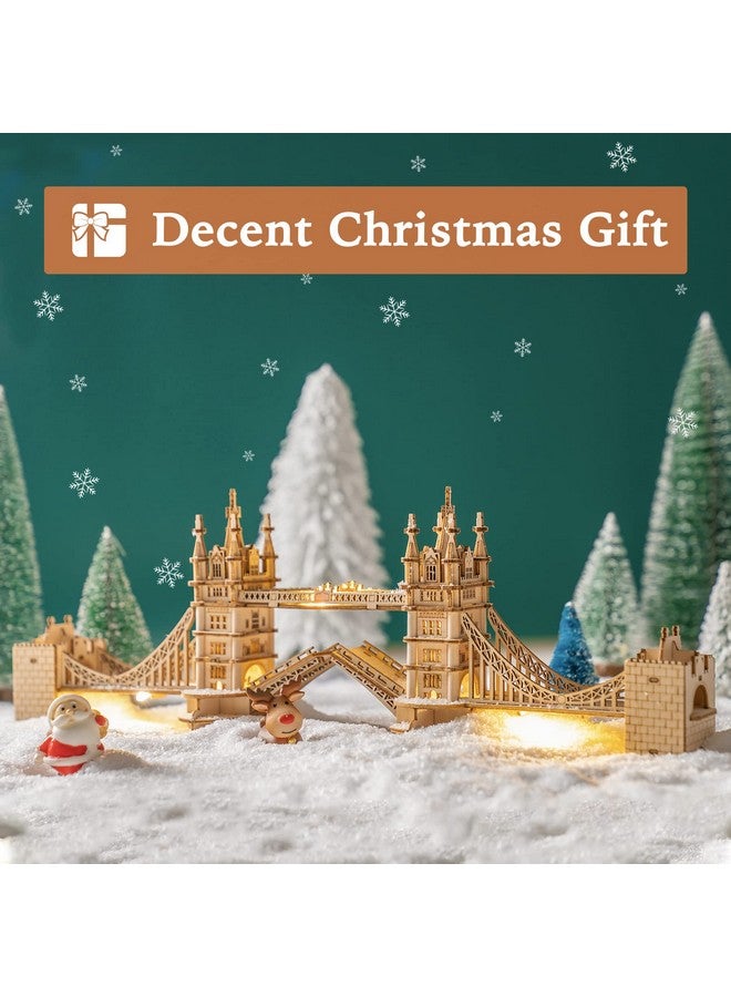 روبوتايم مجموعات أحجية خشبية ثلاثية الأبعاد مع ضوء LED DIY برج جسر بناء نموذج عدة لبناء للمراهقين ألغاز تحفيز الدماغ ديكور المنزل هدايا عيد الميلاد - Image 3