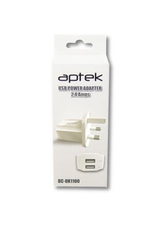 aptek APTEK USB Power Adapter Dual Port UK Plug 2.4A  - Image 3