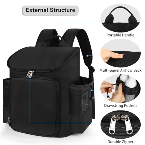 CUBETASTIC Hairstylist Traveling Bag, Large Capacity Barber Travel Backpack, Hairdresser Bag with Adjustable Dividers, Hair Tools Travel Case, Professional Cosmetology Bags for Supplies, Hair Stylist Must Haves - Image 4
