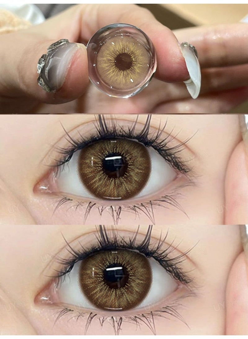 UYAAI Colored Contact Lenses Latte 14.20mm Yearly Disposable for Daily Wear - Image 1