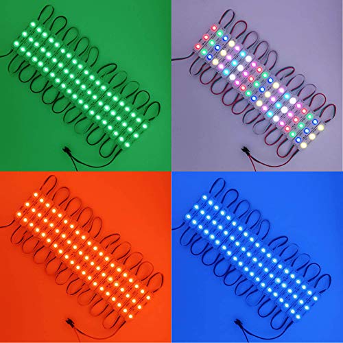 YUNBO 100Pcs WS2811 RGB LED Module Lights DC 12V SMD 5050 Addressable Dream Color RGB LED Module Waterproof IP65 LED Storefront Lights with Tape Adhesive Backside(No Controller) - Image 5