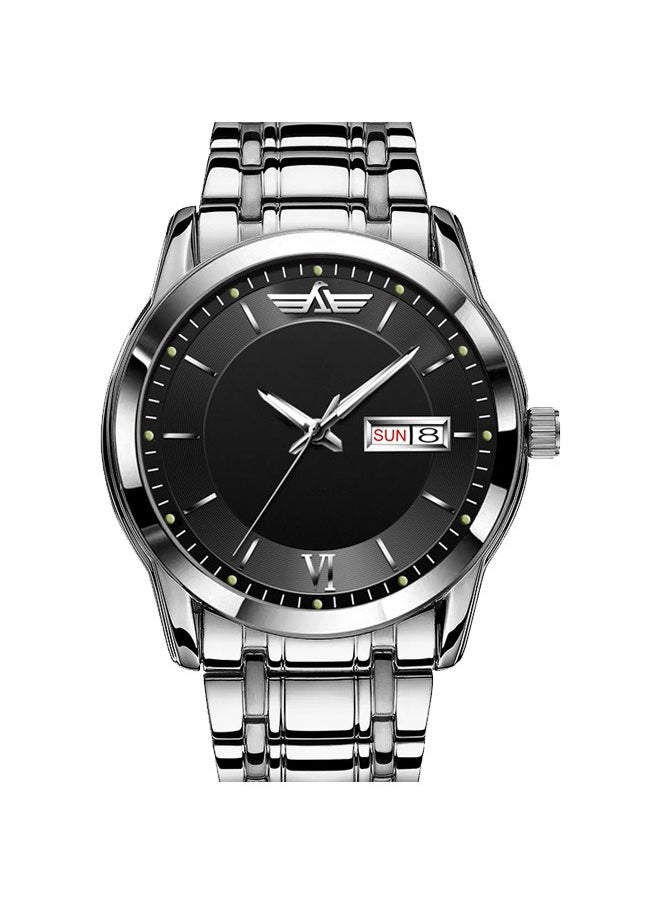 A high-end watch with a date and day display window from the Swiss brand LANMSOM