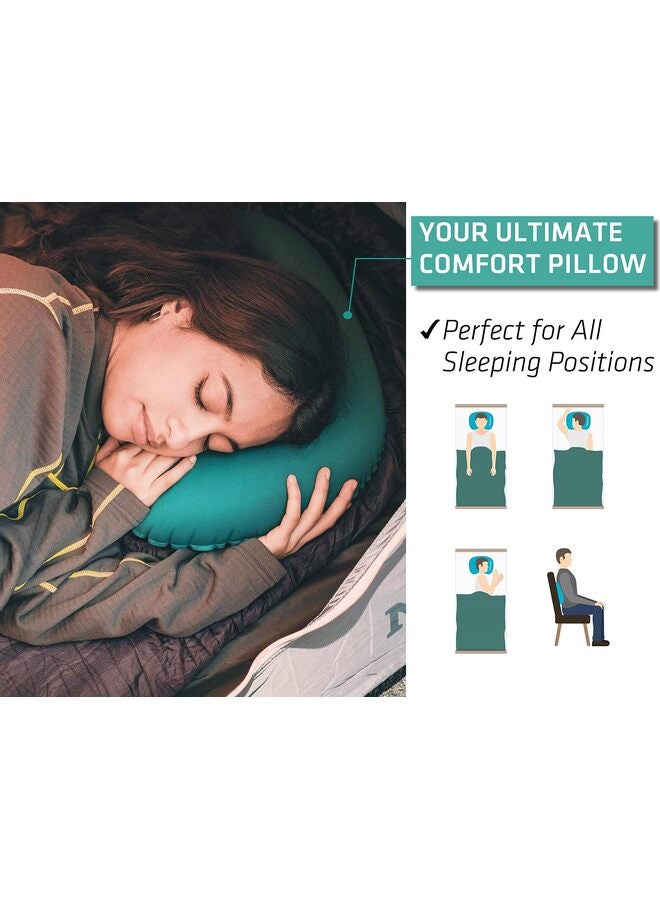 LAMAY Ultralight Inflatable Camping Travel Pillow Compressible Compact, Comfortable Ergonomic Inflating Pillows for Neck Lumbar Support While Camp Hiking Backpacking Green - Image 4