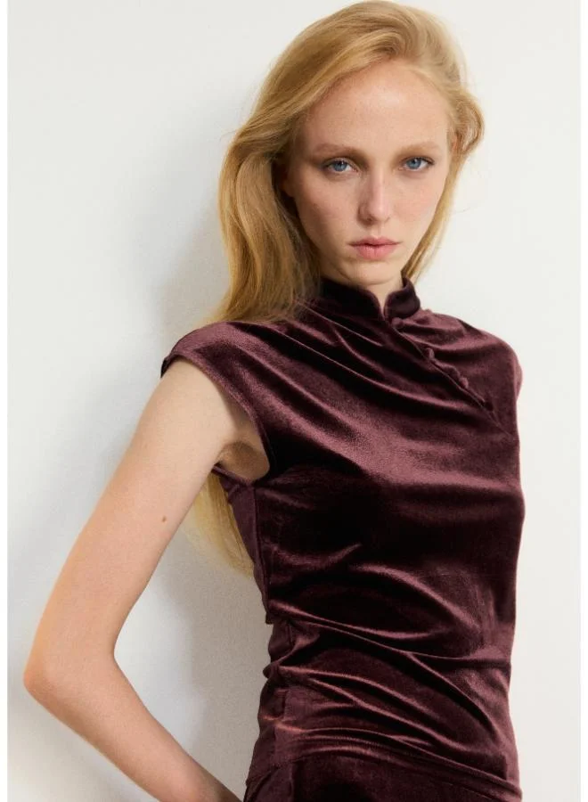 مانجو Velvet Top With Buttons