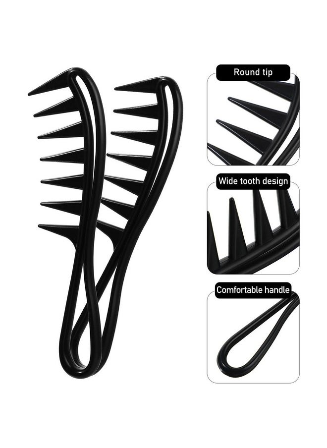 Sieral 4 Pcs Hair Comb Styling Set Double Side Tail Combs With Afro Pick Barber Wide Tooth Comb For Men Women Beard Hairstylist Tools African American Accessories Black 4 Styles  - Image 4