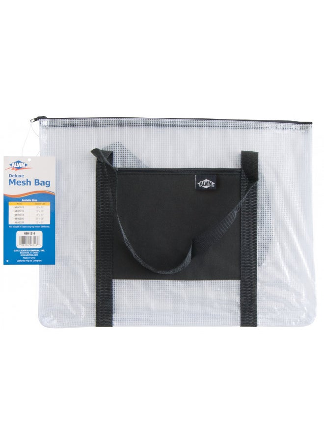 Alvin ALVIN - Clear Premium Mesh Kit Zipper Bag with Handle, Multi-Use Organization Bag for Item Storage and Arranging, Great for Needlework Projects, Art Supplies, and Travel - 12 x 16 Inches  - Image 2