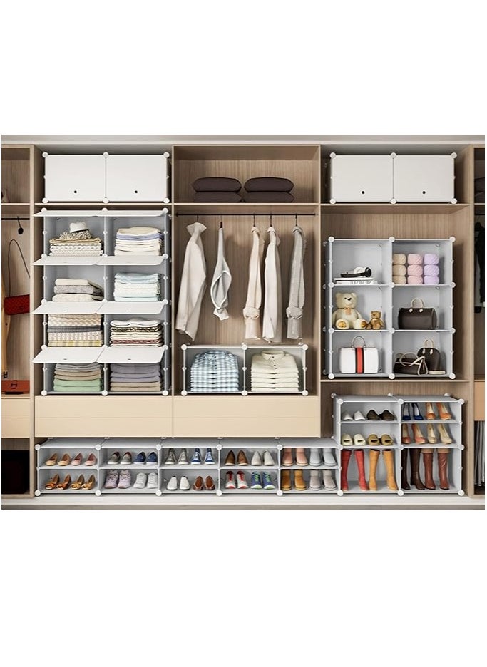 Shoe Rack, 8 Tier 48 Pairs Shoe Storage Cabinet, Free Standing Shoe Shelf Organizer for Boots Slippers High Heels, for Closet Bedroom Entryway Hallway, White 3 * 8
