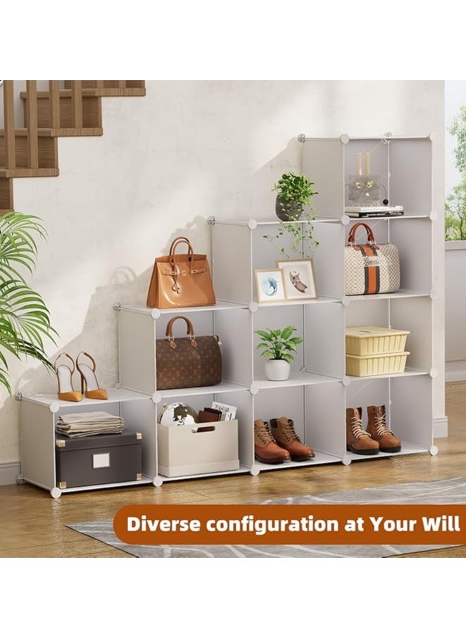 Shoe Rack, 8 Tier 48 Pairs Shoe Storage Cabinet, Free Standing Shoe Shelf Organizer for Boots Slippers High Heels, for Closet Bedroom Entryway Hallway, White 3 * 8