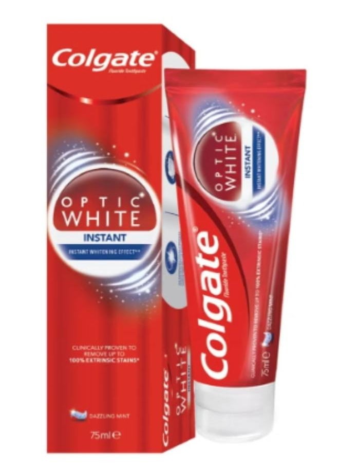 Colgate - 2 Piece Set Optic White Instant Whitening Toothpaste white 75ml - Image 1