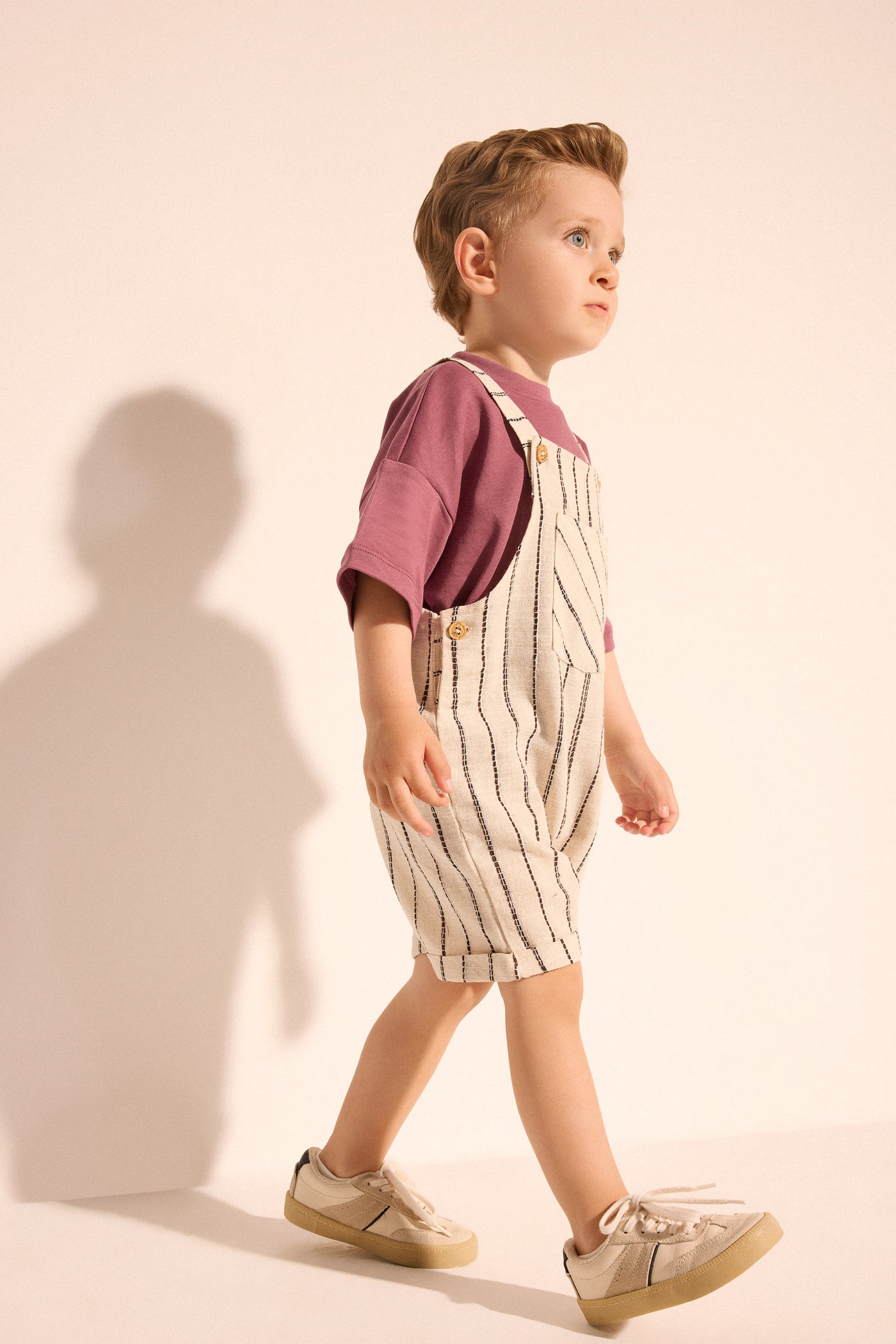 Beige BabyBoy Regular Fit Jumpsuit Casual