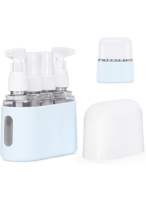 SAFENHAND 4-in-1 Travel Toiletries Bottles Set, Leak Proof Dispenser with Labels and Storage Box