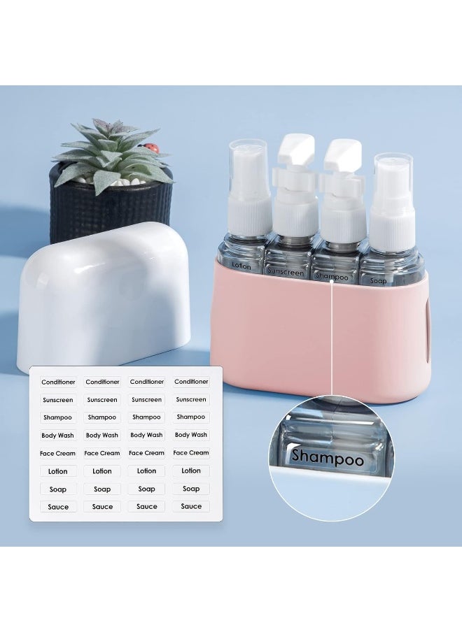 Generic - SAFENHAND 4-in-1 Travel Toiletries Bottles Set, Leak Proof Dispenser with Labels and Storage Box - Image 1