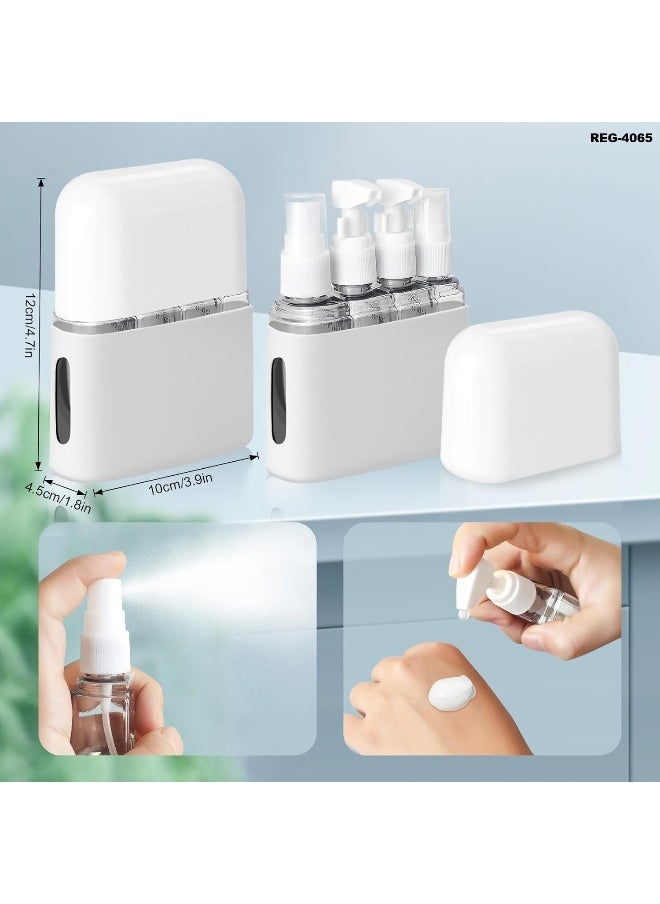 Generic - SAFENHAND 4-in-1 Travel Toiletries Bottles Set, Leak Proof Dispenser with Labels and Storage Box - Image 1