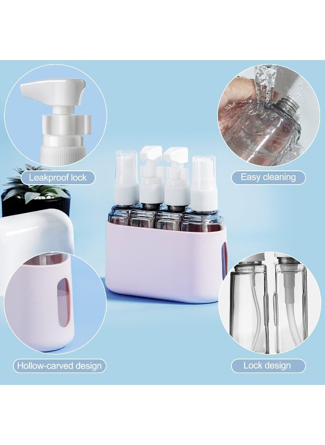 Generic - SAFENHAND 4-in-1 Travel Toiletries Bottles Set, Leak Proof Dispenser with Labels and Storage Box - Image 1