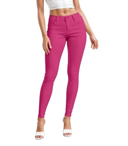 Hybrid & Company Hybrid Company Womens Hyper Ultra Stretch Comfy Skinny Leg Work Casual Pants P44876SK Fuchsia XL