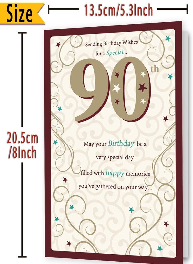 FANCYLUCKY Happy 90th Birthday Card Gifts for Women Men, Unique Bday Greeting Gifts for 90 Year Old Woman Man, Funny 90th Birthday Decoration for Grandpa Grandma Dad Mom - Image 3