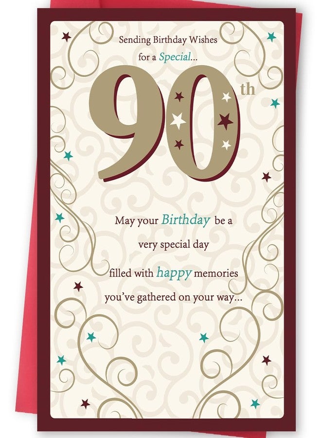 FANCYLUCKY Happy 90th Birthday Card Gifts for Women Men, Unique Bday Greeting Gifts for 90 Year Old Woman Man, Funny 90th Birthday Decoration for Grandpa Grandma Dad Mom - Image 1