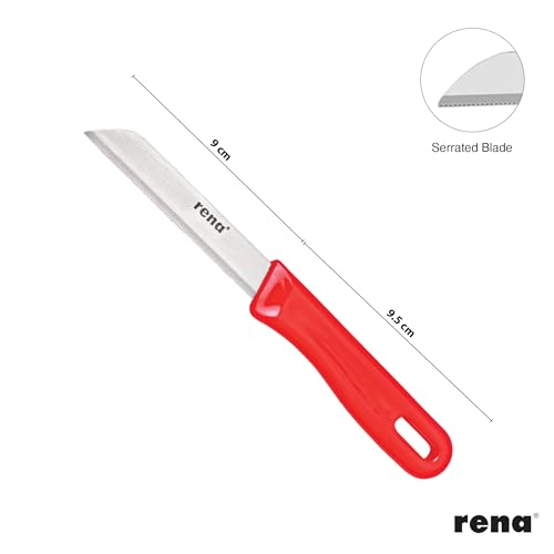 rena 10 Piece 90 mm Serrated Kitchen Knife Set Sharp Stainless Steel Knife Set for Kitchen Use, for Fruits, Vegetables, Bread. Rust Resistant, Dishwasher Safe, Durable & Long Lasting - Image 4