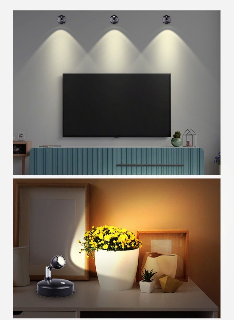 HaHaHai 2 Pcs LED Spotlight, Battery Operated Accent Lights for Wall Display Closet Artwork, Wireless Dimmable Rotatabl for Timer ( Natural White Light) - Image 5