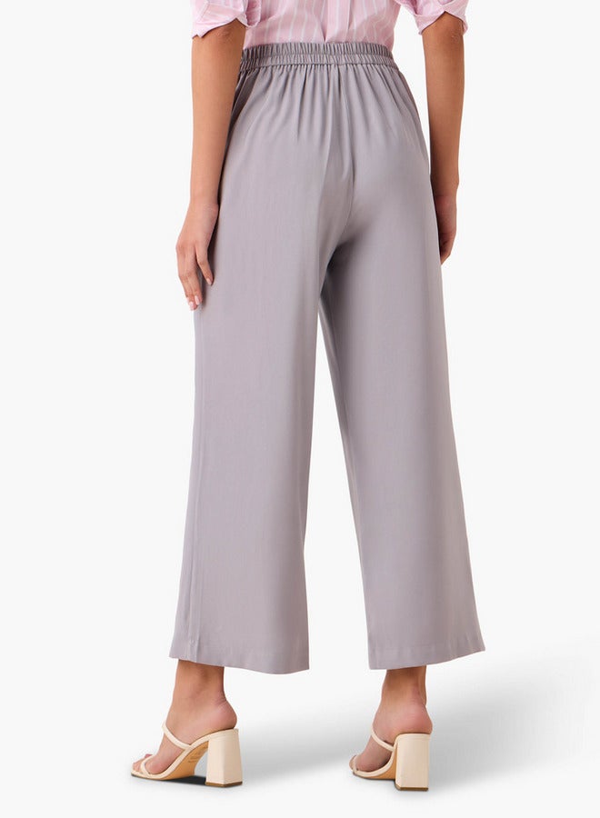 Splash FAV Regular Fit Twill Wide-Leg Trousers with Pockets - Image 3