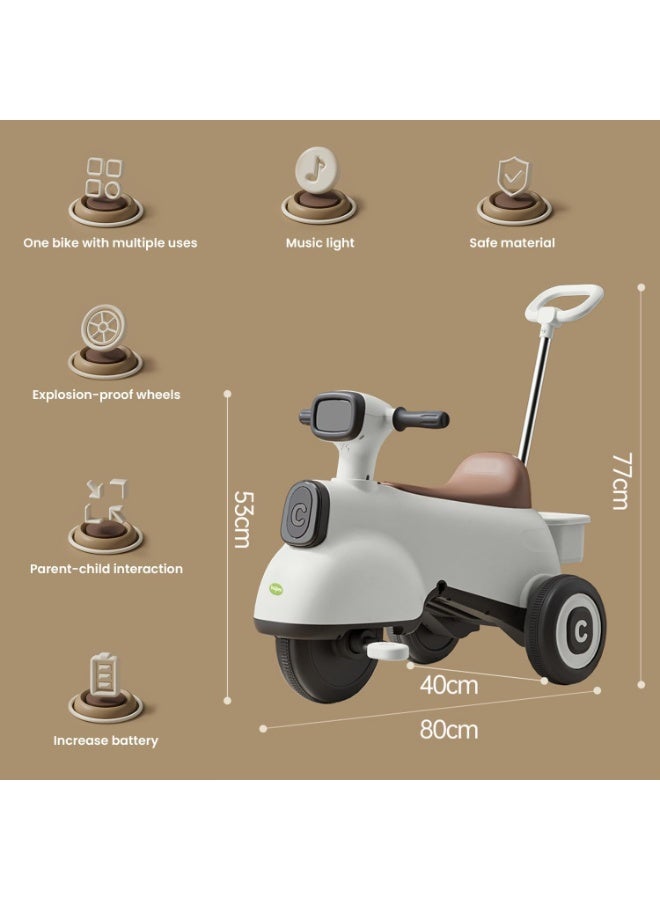 Baybee Battery Operated Ride-On Bike for Kids (White) - Image 2