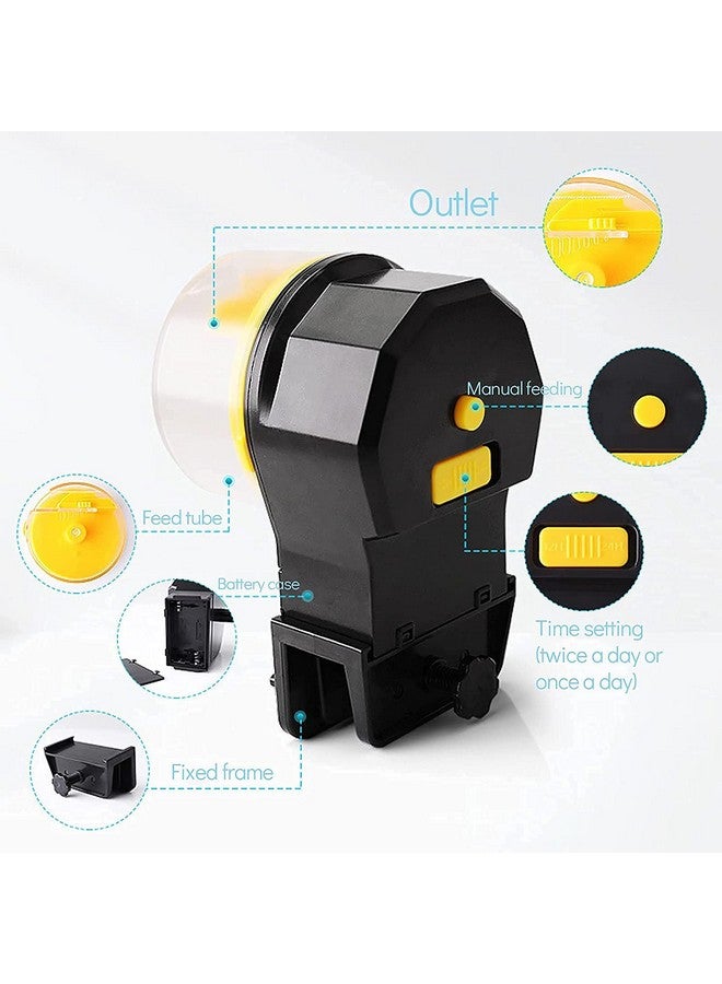 Optifit Aquarium Automatic Fish Feeder, Plastic Fish Feeder Auto Fish Food Dispenser For Aquarium Food Tank, Feeder Timer Aquarium Food Feeding Timer Fish Tank Dispenser,13.97 cm,H_8.2 cm,W_14.3 cm - Image 2