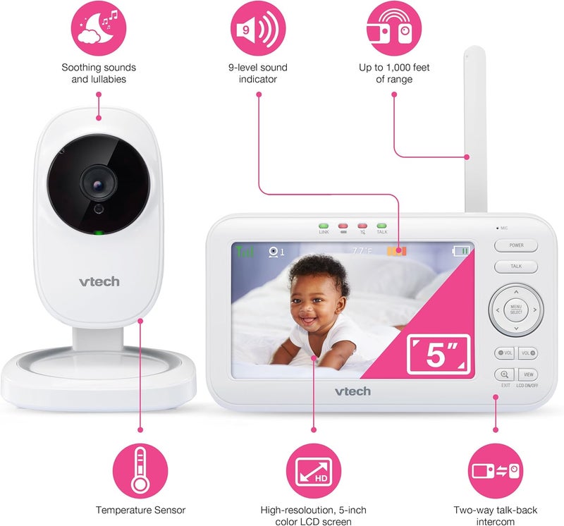 VTech VM5251 5 Video Monitor - Gray - Image 3
