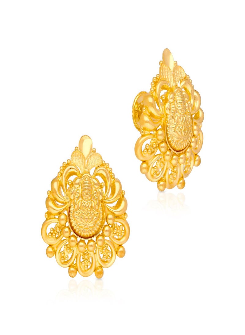 Malabar Gold and Diamonds 22 Karat 916 Purity Studs Gold Earrings FLER268Y - Image 1