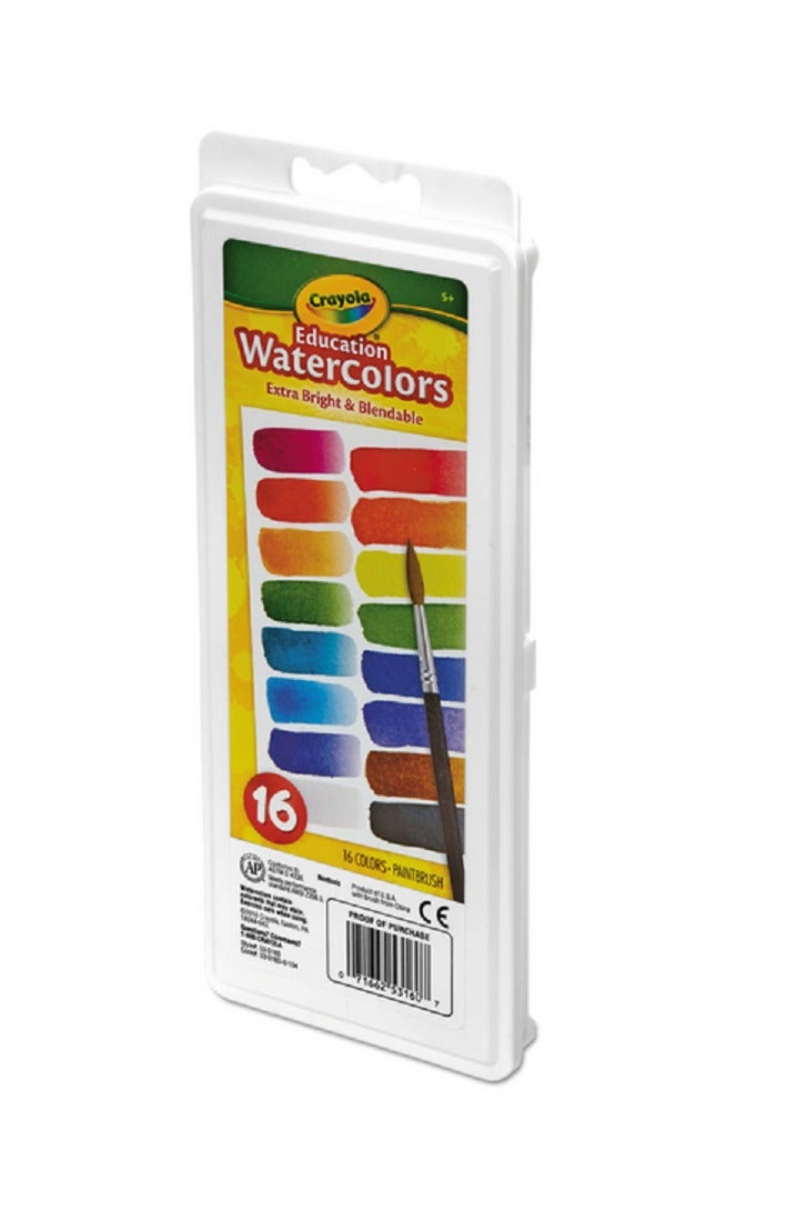 كرايولا مجموعة ألوان مائية تعليمية فائقة السطوع وقابلة للمزج، مكونة من 16 قطعة، متعددة الألوان - Image 2