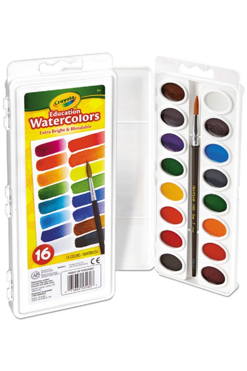 كرايولا مجموعة ألوان مائية تعليمية فائقة السطوع وقابلة للمزج، مكونة من 16 قطعة، متعددة الألوان - Image 3