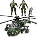 OTONOPI Military Helicopter Pull Back Army Airplane Toys with Lights and Sounds Diecast Air Force Model Plane Birthday Xmas Gifts for Boys and Girls Bonus with 2 of Army Men Action Figures - Image 4